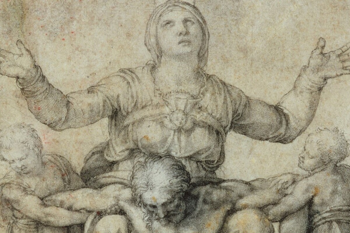 Michelangelo Pieta per Vittoria Colonna detail 2